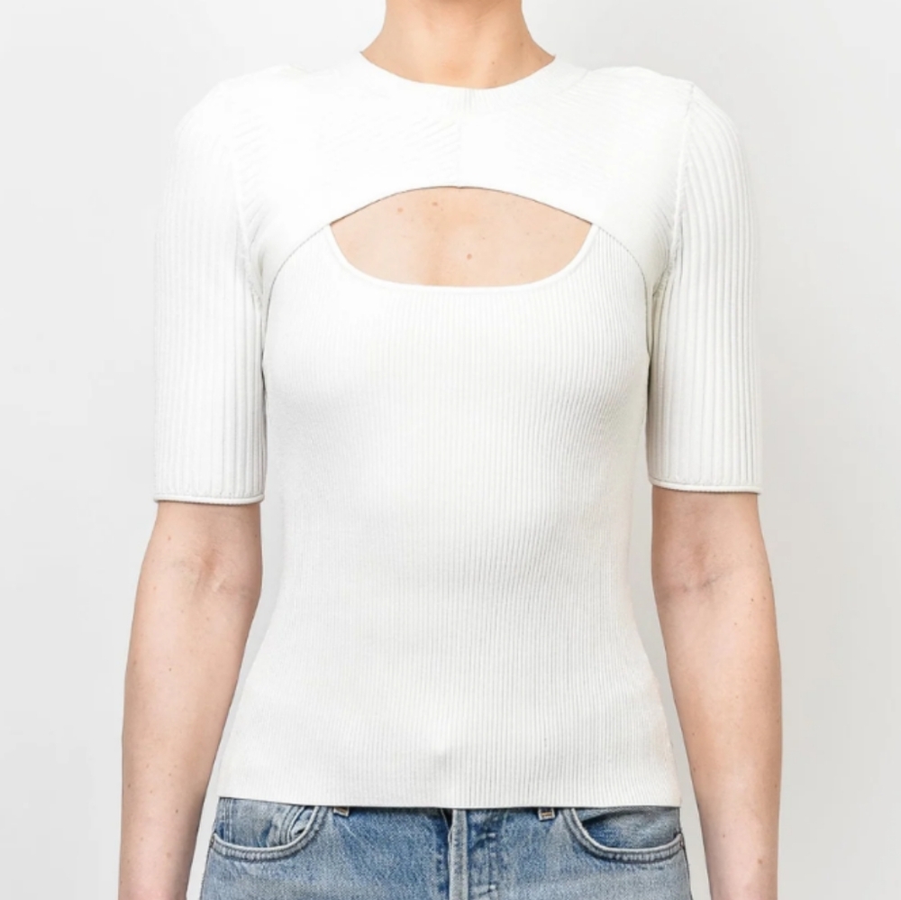 JONATHAN SIMKHAI knit top with cut out - size medium